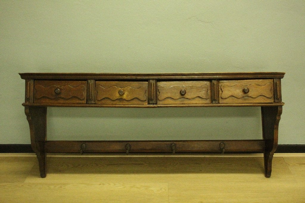 Eiken wandregaal/hangend wandrek met lades, Ophalen of Verzenden