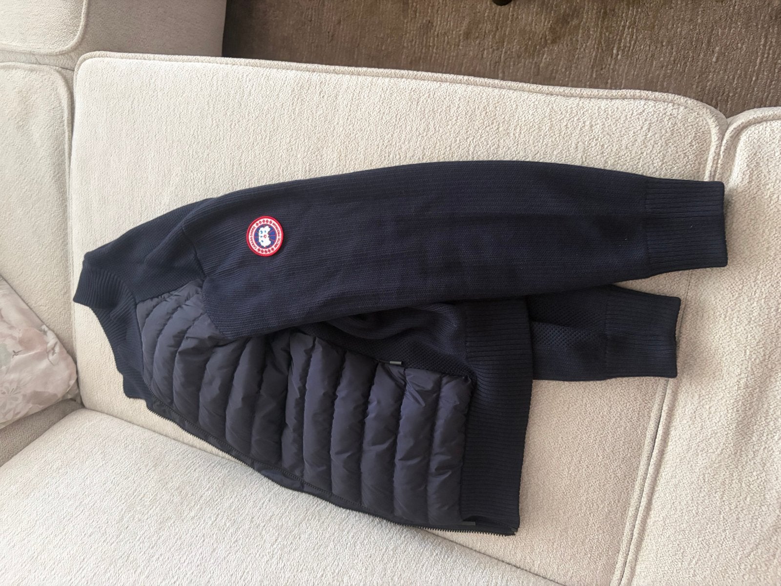 Canada Goose Hybridge Knit Jas - Zo goed als nieuw, Kleding | Heren, Ophalen of Verzenden, Zo goed als nieuw, Maat 48/50 (M), Blauw