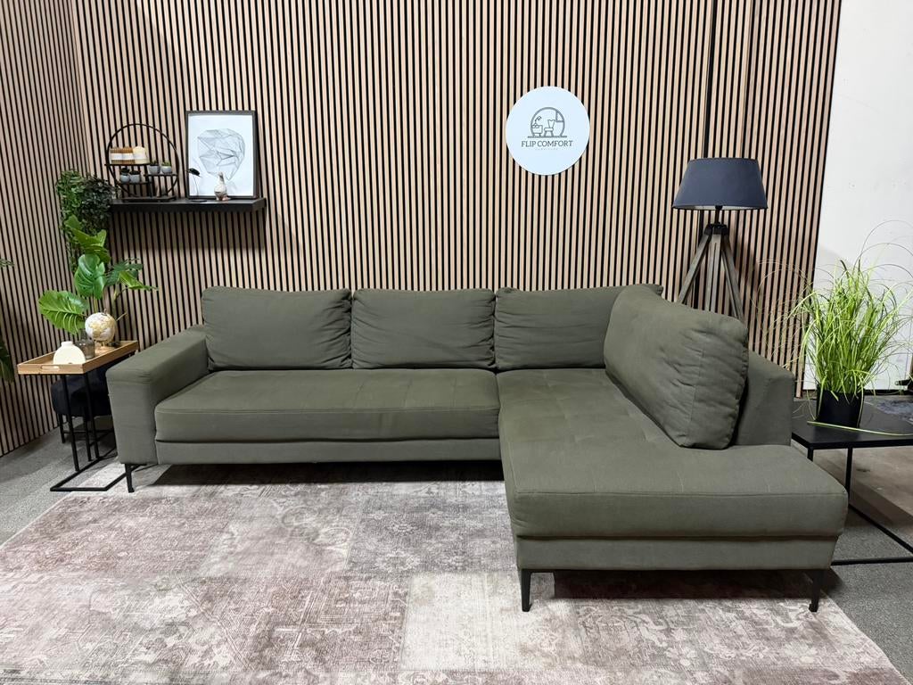 “GRATIS LEVERING” Groene Goossens hoekbank! 270x185, Ophalen of Verzenden, Zo goed als nieuw, Stof, Groen,zgan, goossens