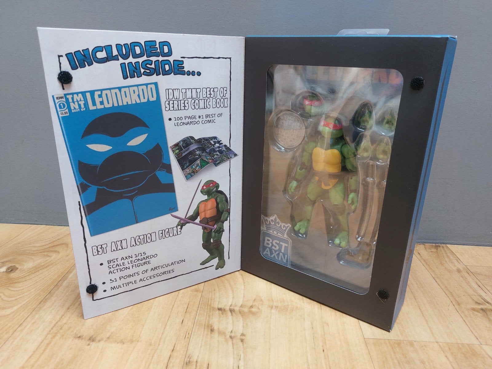 Leonardo (Teenage Mutant Ninja Turtles) Actionfigure + Comic, Ophalen of Verzenden, Beeldje of Figuurtje