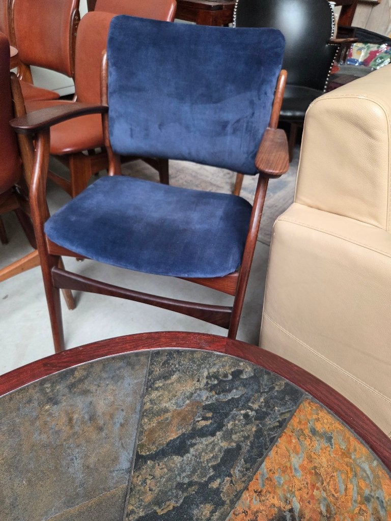 2 Vintage fauteuils met koningsblauwe zachte bekleding, Ophalen, Gebruikt, Twee, Blauw