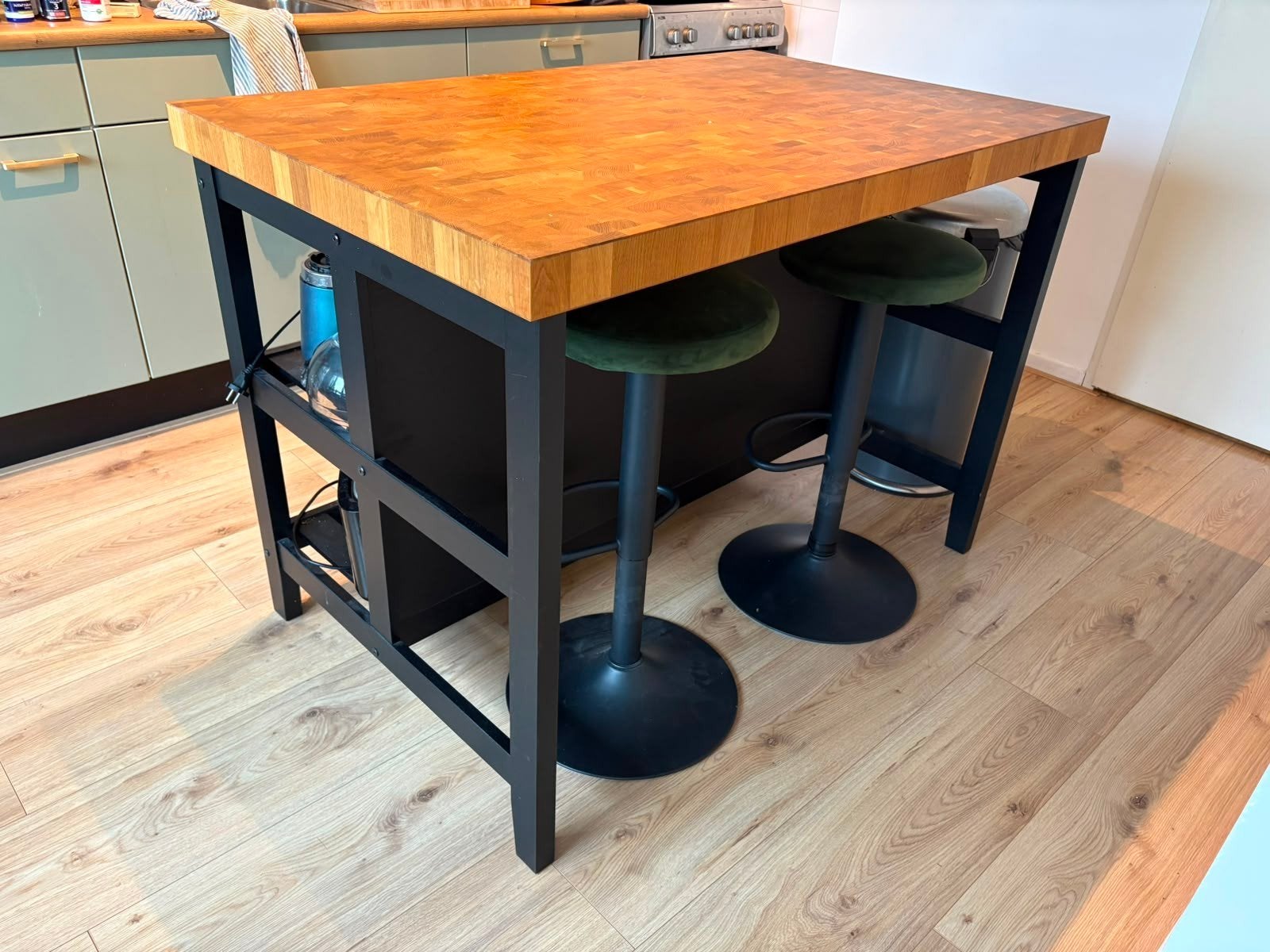 IKEA VADHOLMA Keukeneiland met massief eiken blad, Ophalen, Zo goed als nieuw