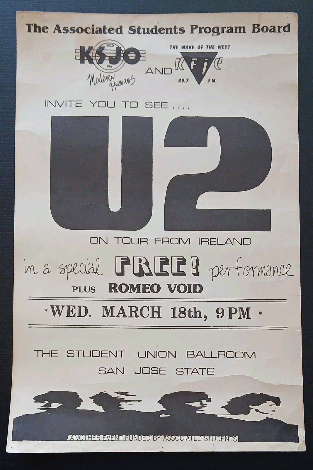 U2 ORIGINAL POSTER CONCERT
Boy Tour Leg 4
1981-03-18 San Jos, Ophalen of Verzenden
