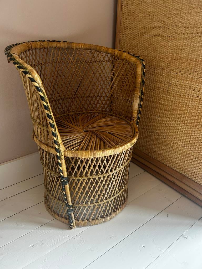Leuk vintage rotan kinder stoeltje, Ophalen of Verzenden