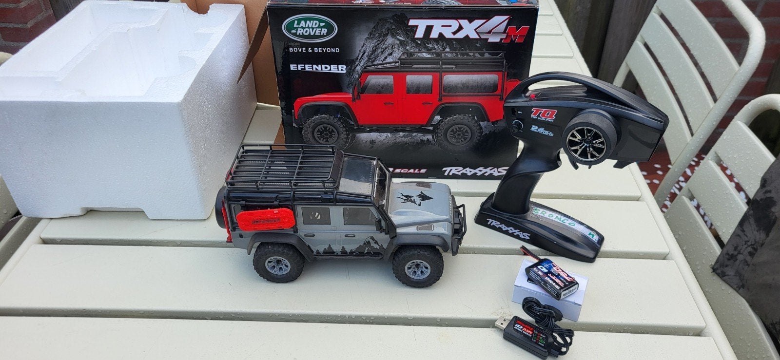 Traxxas TRX-4M Land Rover Defender Crawler, Elektro, Gebruikt, Auto offroad, Ophalen of Verzenden
