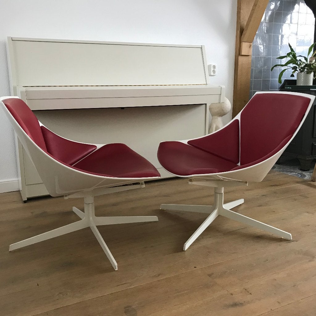 6 Fritz Hansen Space Lounge Chair fauteuil stoel leer, Ophalen, Zo goed als nieuw, Nvt, Nvt