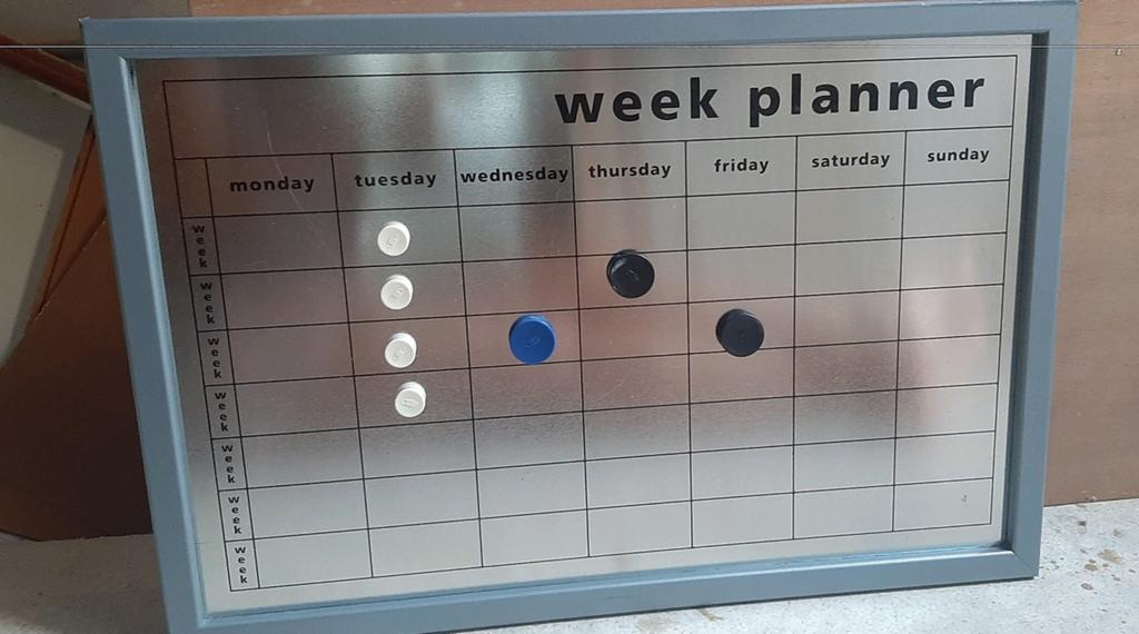 Weekplanner 60x 40 magnetisch, Ophalen, Zo goed als nieuw