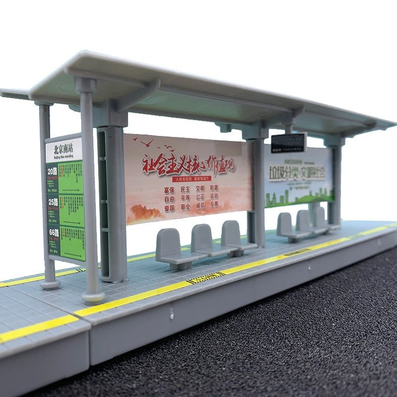 Modelspoor Bushalte H0 / HO Bus Station Gebouw Miniatuur, Overige merken, Verzenden, Gelijkstroom of Wisselstroom, Brug, Tunnel of Gebouw