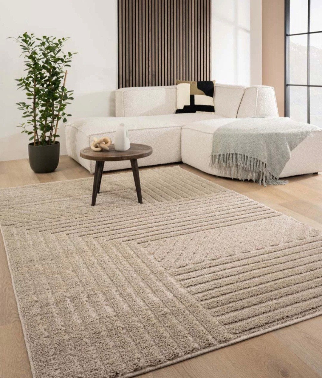 Tapeso Vloerkleed ARC Beige 240x340 cm, Ophalen, Beige, 200 cm of meer, Zo goed als nieuw