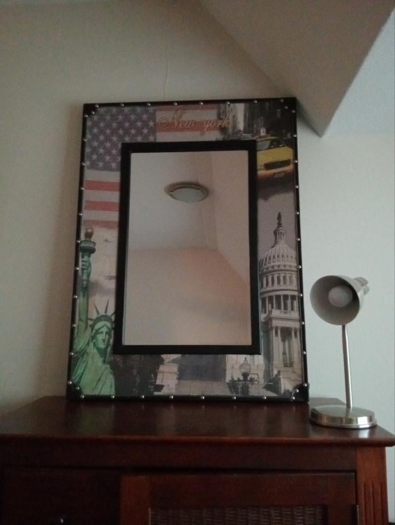 Spiegel Amerikaanse omlijsting, Ophalen, Rechthoekig, Minder dan 50 cm