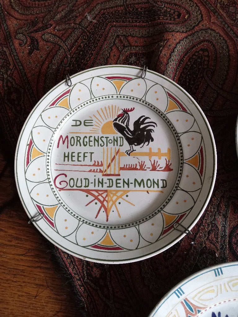 Prachtig aardwerk wandbord uit Frankrijk Bieden, Ophalen of Verzenden