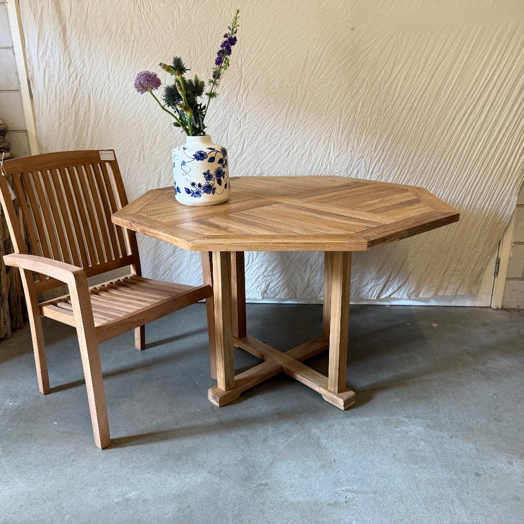 ronde tuintafel - massief teak - 120 cm - Gratis bezorgd, TTM Wonen, Meubels – (Perzische) Tapijten en Woonaccessoires, Taag 63, 2491 CS, Den Haag (Forepark)