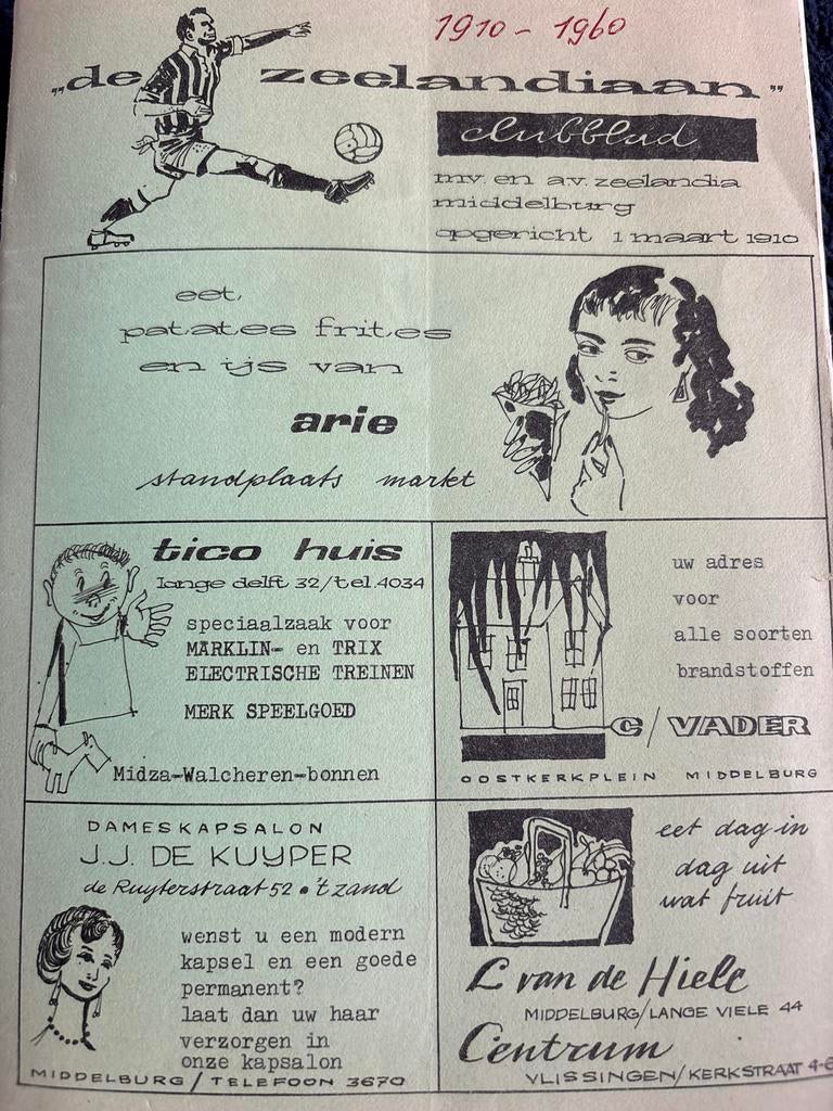 Clubblad Zeelandia 1910-1960 - 50 Jaar Jubileum met knipsels, Ophalen of Verzenden