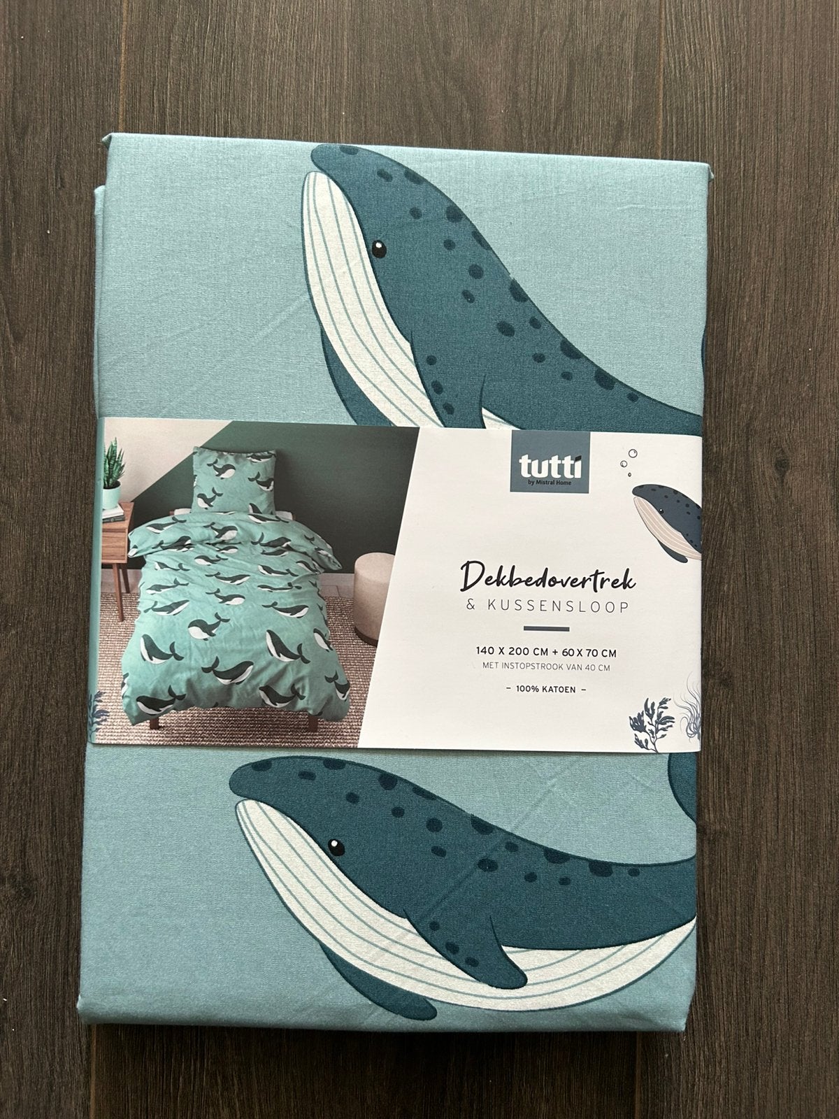 Tutti dekbedovertrek walvis, Wasbaar, Dekbedovertrek, Nieuw, Ophalen of Verzenden