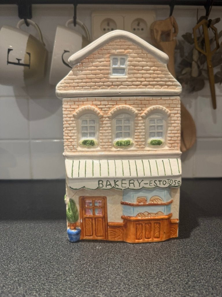 Vintage koekjespot, Bakery - Estoto 50 'jaren 50, Antiek en Kunst, Antiek | Keramiek en Aardewerk, Ophalen of Verzenden