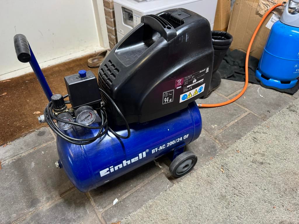 Einhell Compressor BT-AC 200/24 OF - 24L, 8 bar, Olievrij, Ophalen, 6 tot 10 bar, Zo goed als nieuw, Minder dan 200 liter/min