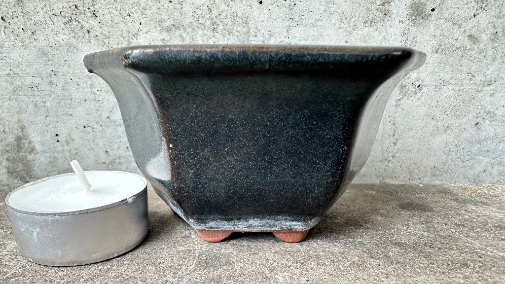 Semi-cascade mame bonsai schaal pot 9x9x5cm *****, Ophalen of Verzenden, Zo goed als nieuw, Overige vormen, Aardewerk