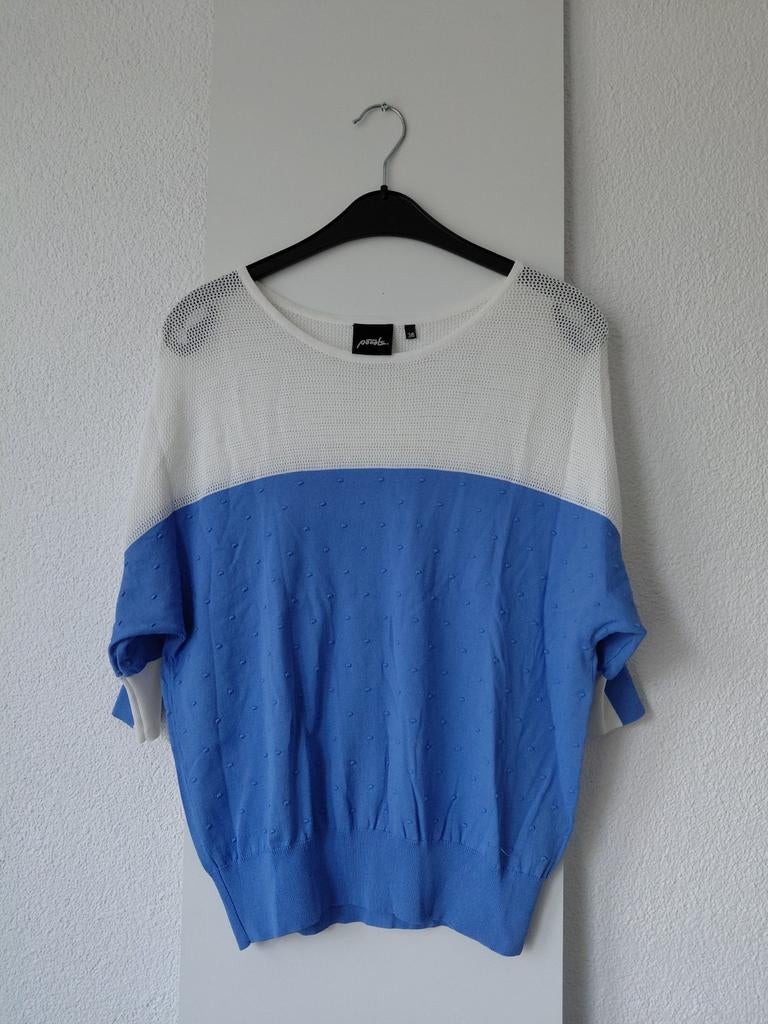 POOOLS blauw witte trui 38, Ophalen of Verzenden, Zo goed als nieuw, Maat 38/40 (M), Blauw