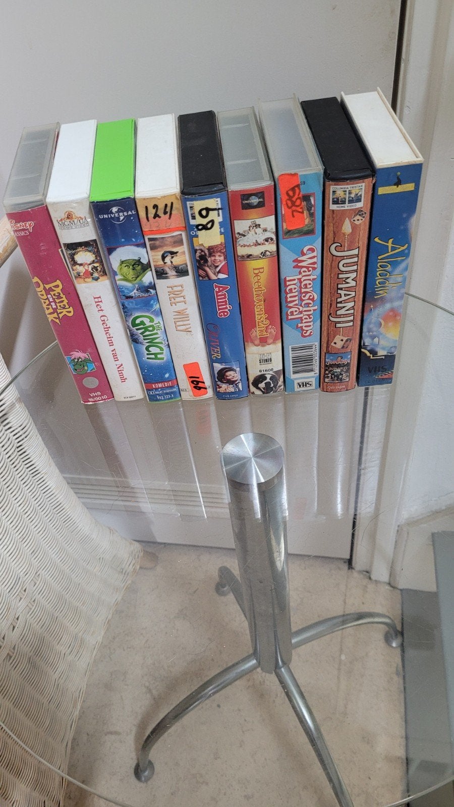 VHS-banden collectie: 9 klassieke films (o.a. Jumanji, Grinc, Alle leeftijden, Ophalen, Gebruikt, Actie en Avontuur
