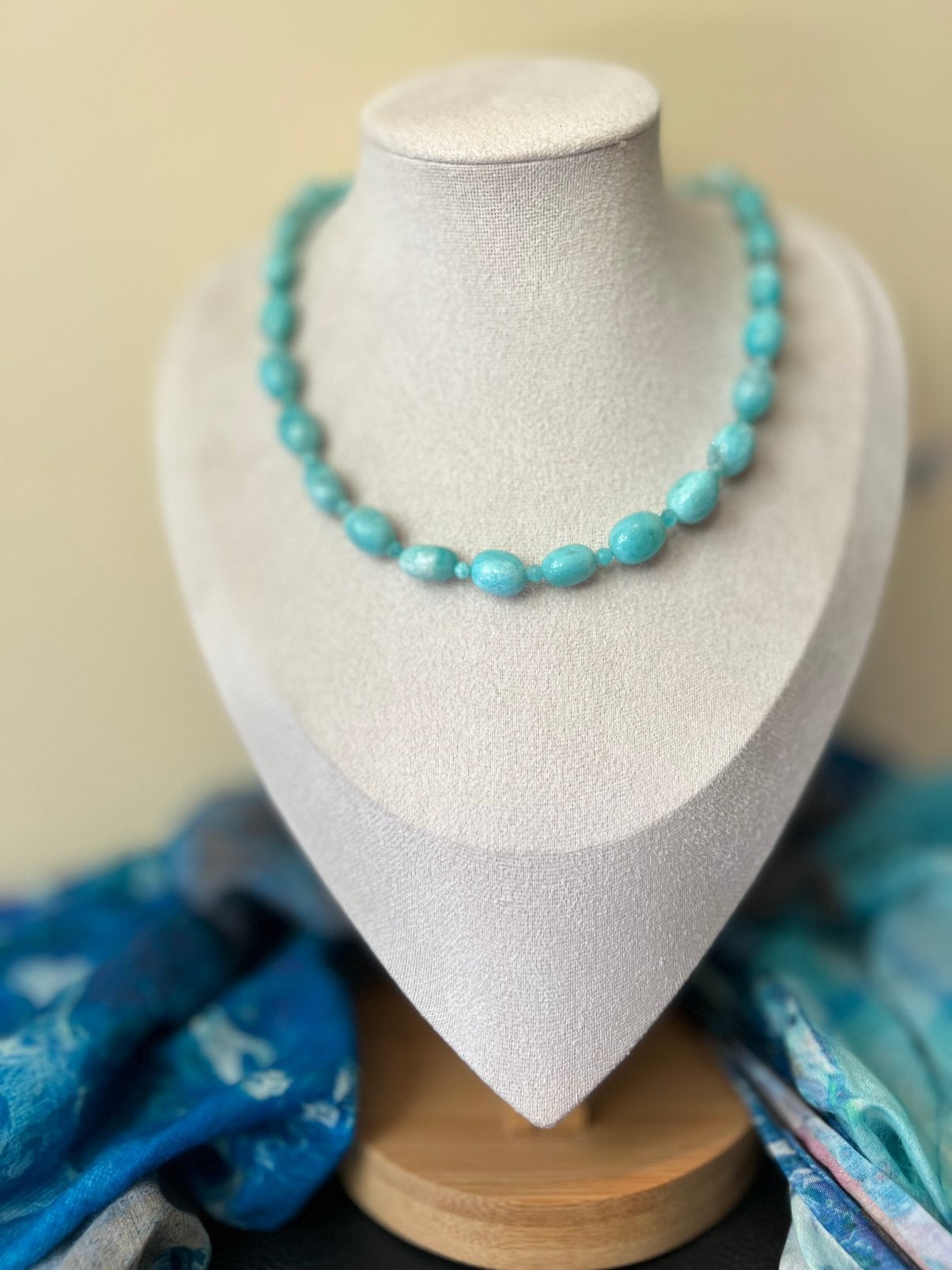 Amazoniet geluk beschermt aura straling intuïtie healing TIP, Sieraden, Tassen en Uiterlijk, Kettingen, Blauw, Nieuw, Verstelbaar