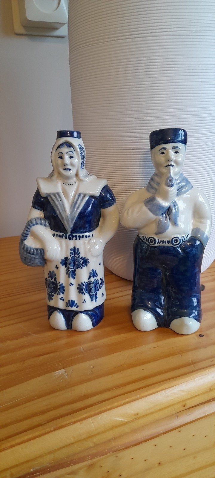 Delfts Blauw Koppel Drankflesjes Porselein De Ram, Antiek en Kunst, Ophalen of Verzenden