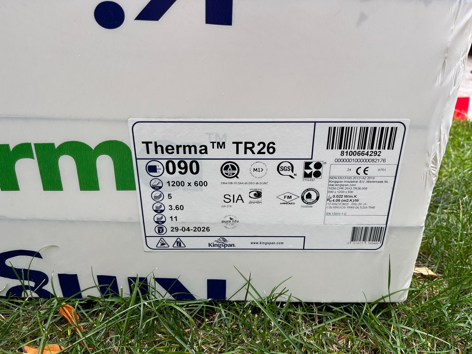 Kingspan TR26 PIR isolatieplaten 90 mm- 14,4 m² (NIEUW), Ophalen, 10 tot 15 m², Nieuw, Hardschuim (Pir)