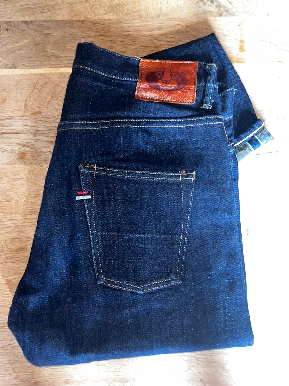 Tanuki Indigo Japanese Slevedge Denim Indigo Jeans, Ophalen of Verzenden, Zo goed als nieuw, Blauw, W32 (confectie 46) of kleiner
