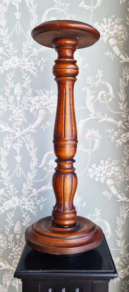 Stijlvolle mahoniehouten plantentafel, Art Nouveau, Minder dan 55 cm, Gebruikt, Rond
