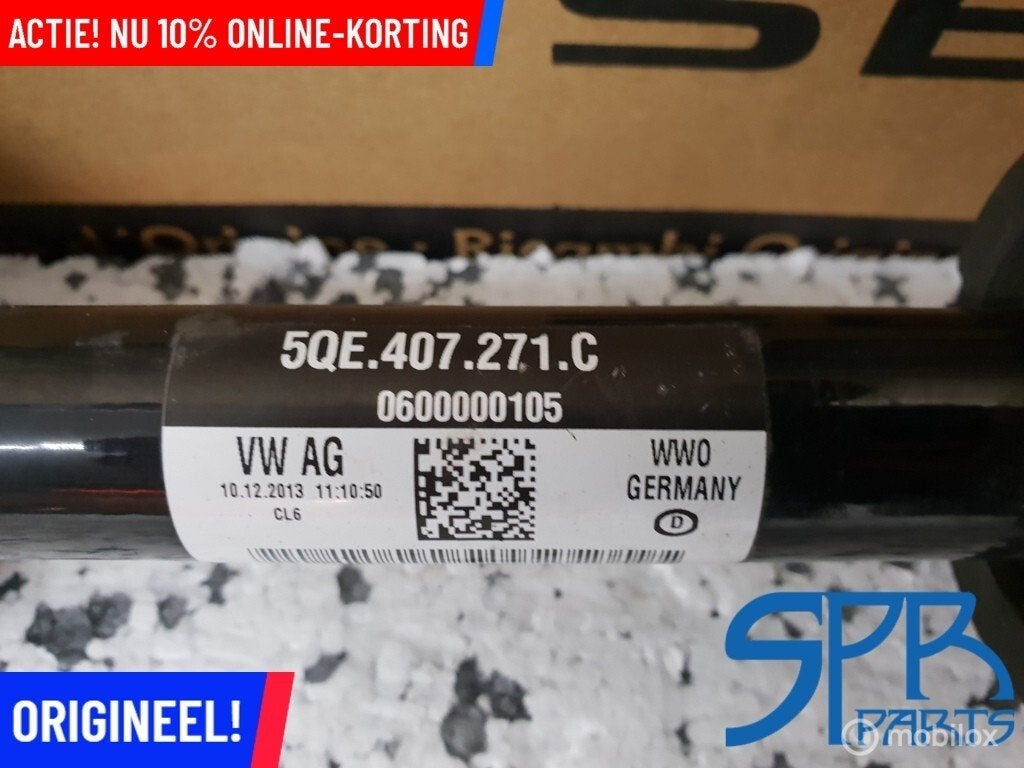E-GOLF GOLF 7 VII Aandrijfas LINKS 5QE407271C 5QE 407 271C, Audi, Gebruikt
