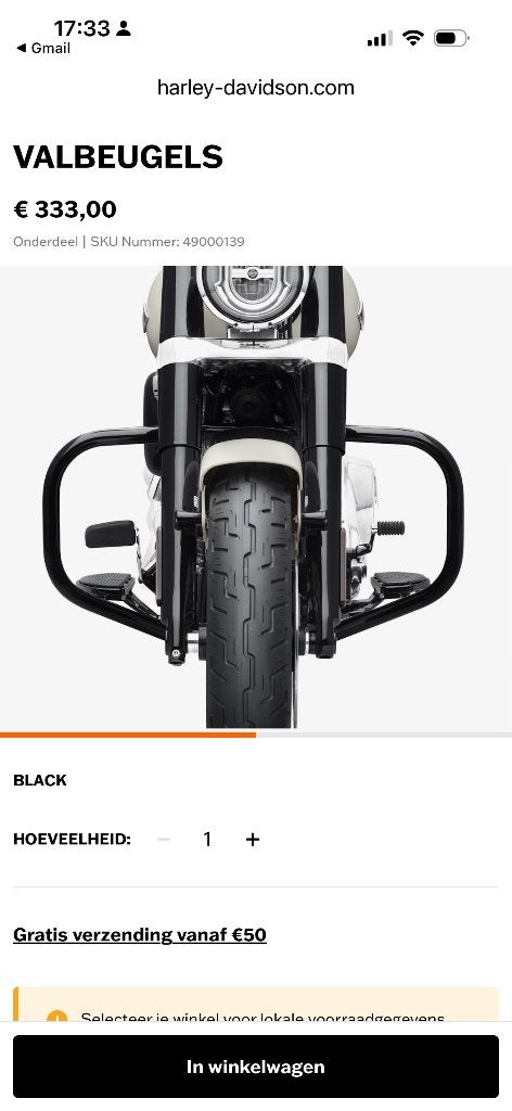 Valbeugel Harley Davidson Low Rider S, Motoren, Onderdelen | Harley-Davidson, Ophalen, Nieuw