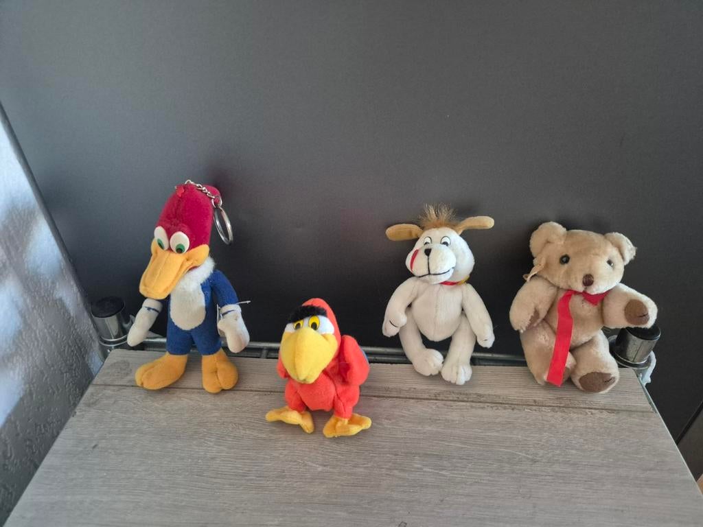 4 pluche beestjes, Ophalen of Verzenden, Gebruikt, Overige typen