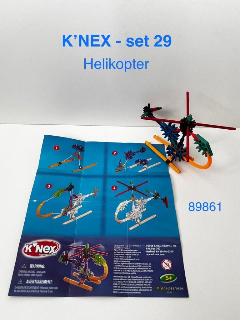 K’NEX Helikopter - 89861 - compleet, Ophalen of Verzenden, Gebruikt, K'nex