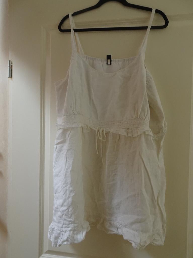 Yoek tuniek top linnen 54/56, Kleding | Dames, Grote Maten, Ophalen of Verzenden, Zo goed als nieuw, Wit, Blouse of Tuniek