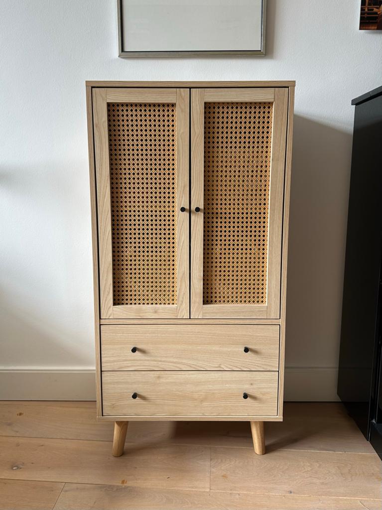 Japandi Scandinavische ladekast/opbergkast eiken, Huis en Inrichting, Kasten | Ladekasten, Ophalen, Japandi, 1 of 2 laden, 100 tot 150 cm