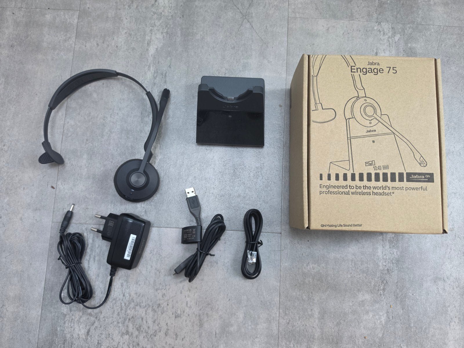 Jabra Engage 75 Mono – Professionele draadloze headset, On-ear, Ophalen of Verzenden, Zo goed als nieuw, Draadloos