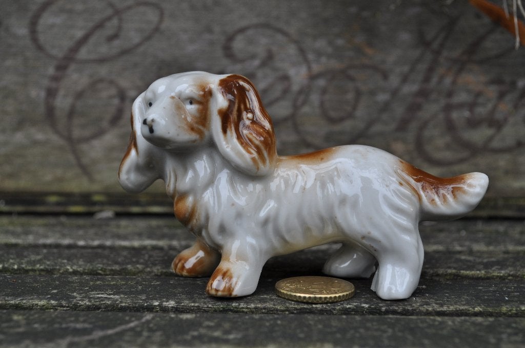 Vintage Foreign Hond Spaniel Welsh 9,5 cm, Ophalen of Verzenden, Gebruikt, Hond of Kat, Beeldje of Figuurtje