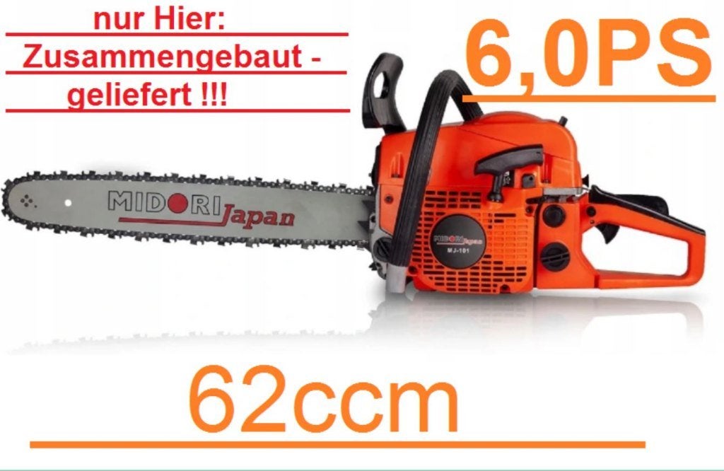 6.0 PK Benzine Motorzaag Kettingzaag Reeds Gemonteerd!