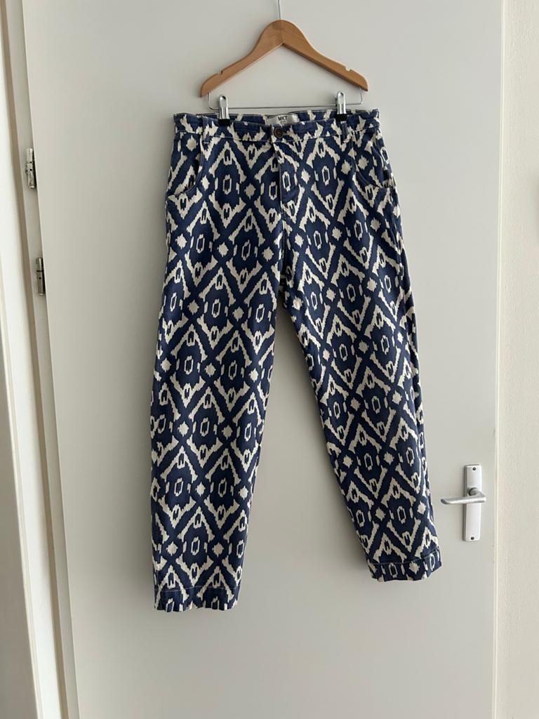 MKT Broek met Ikat Print - Maat M, Maat 38/40 (M), Blauw, Ophalen of Verzenden, Zo goed als nieuw