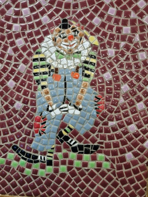 wandhanger mozaiek clown in lijst, Ophalen of Verzenden