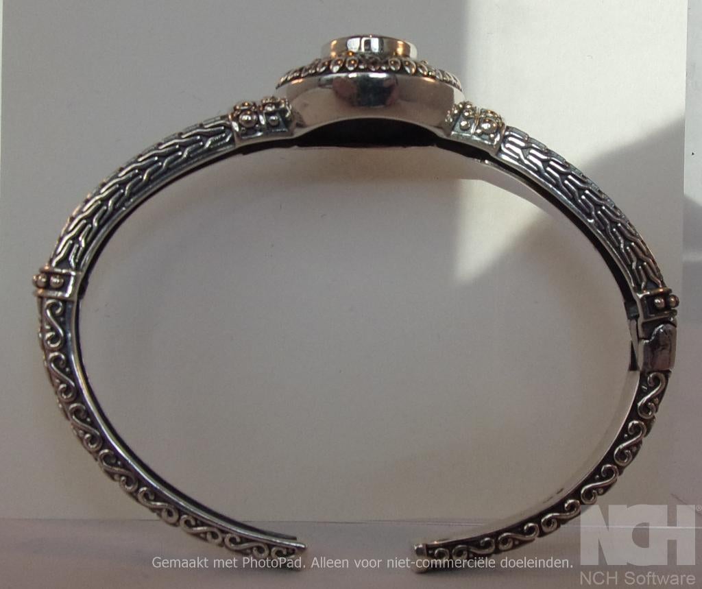 Nieuwe massief zilveren/14K gouden armband, Sieraden, Tassen en Uiterlijk, Armbanden, Verzenden, Nieuw, Met edelsteen, Zilver
