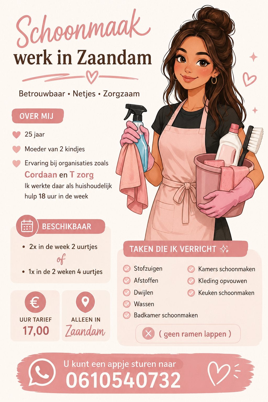 Huishoudelijke hulp aangeboden in zaandam