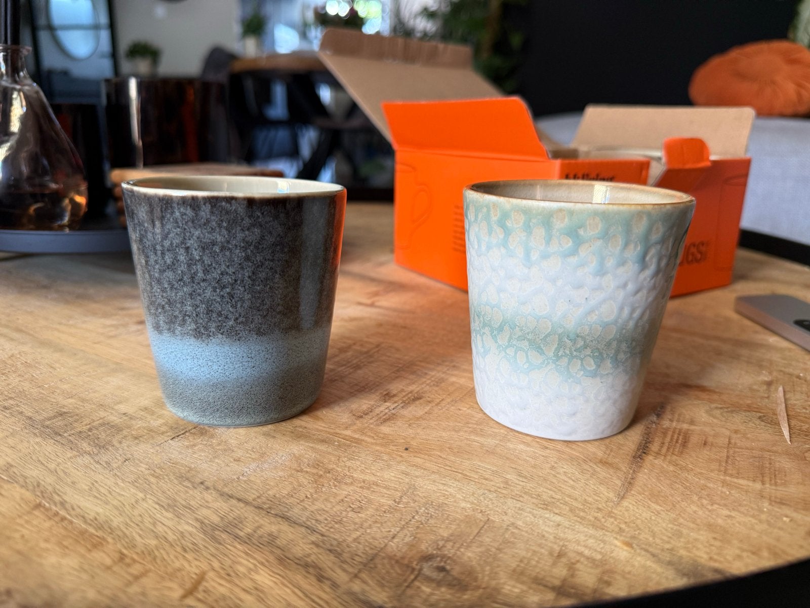 HKliving 70s Keramiek Americano Mokken - Set van 4, Overige merken, Keramiek, Vintage, Nieuw