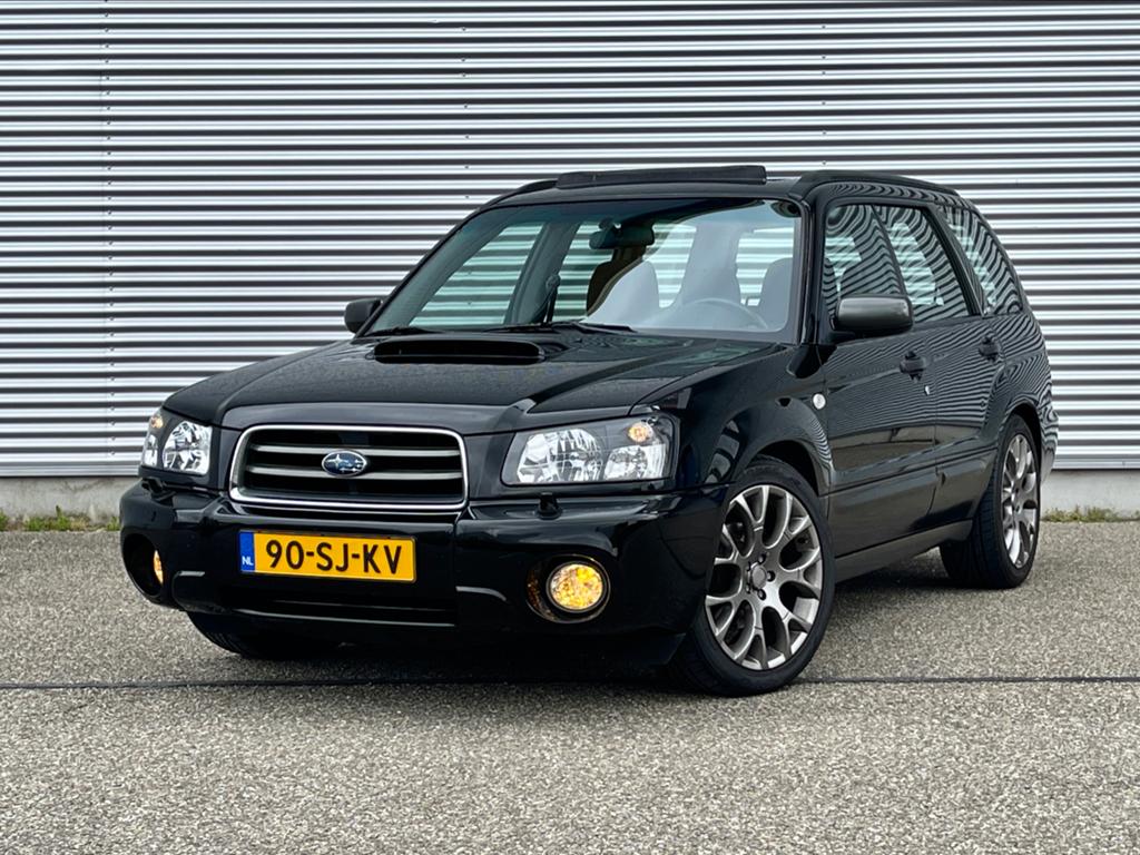Subaru Forester 2.0 XT 177PK AWD 2006 | Handbak | Zwart, Auto's, Subaru, 1994 cc, 4 cilinders, 2000 kg, Leder en Stof