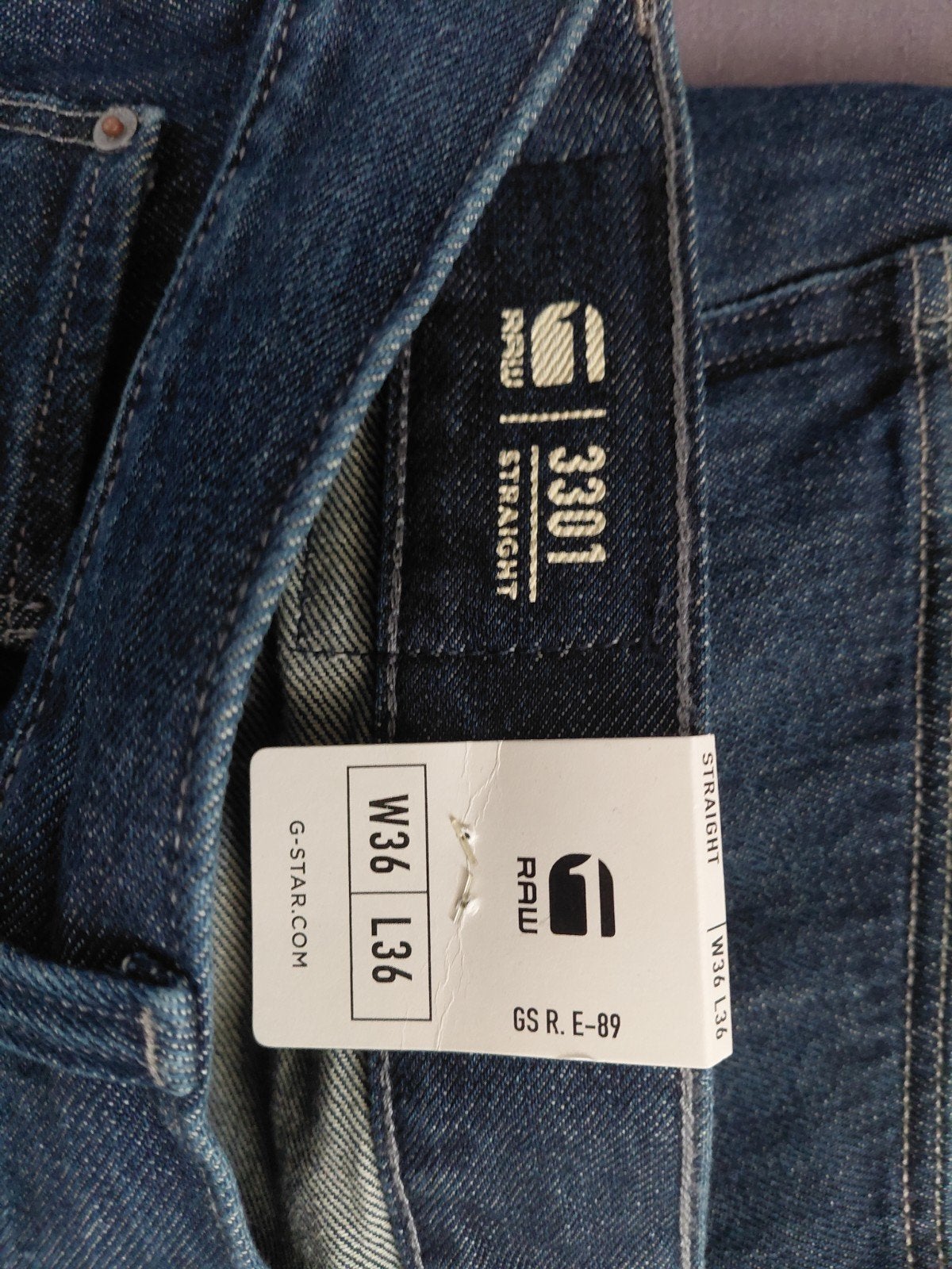 2x G-Star RAW 3301 Straight Jeans W36 L36 - Nieuw met kaartj, Kleding | Heren, W36 - W38 (confectie 52/54), Blauw, Nieuw, Ophalen of Verzenden