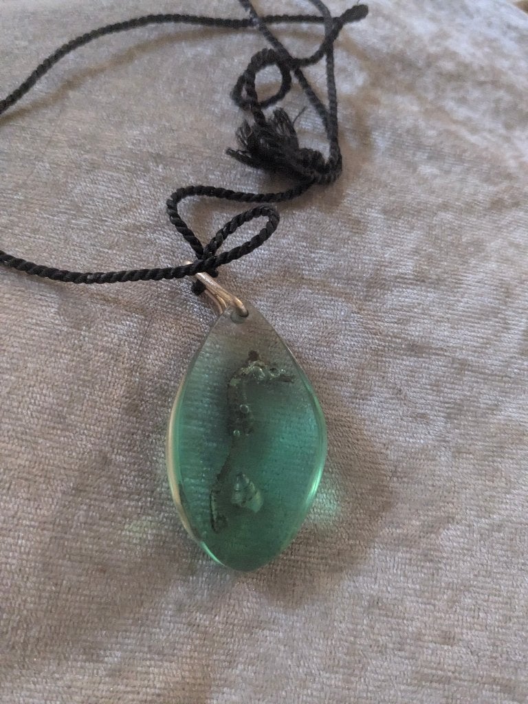 Seahorse pendant jewelry, Ophalen of Verzenden, Gebruikt, Blauw, Kunststof