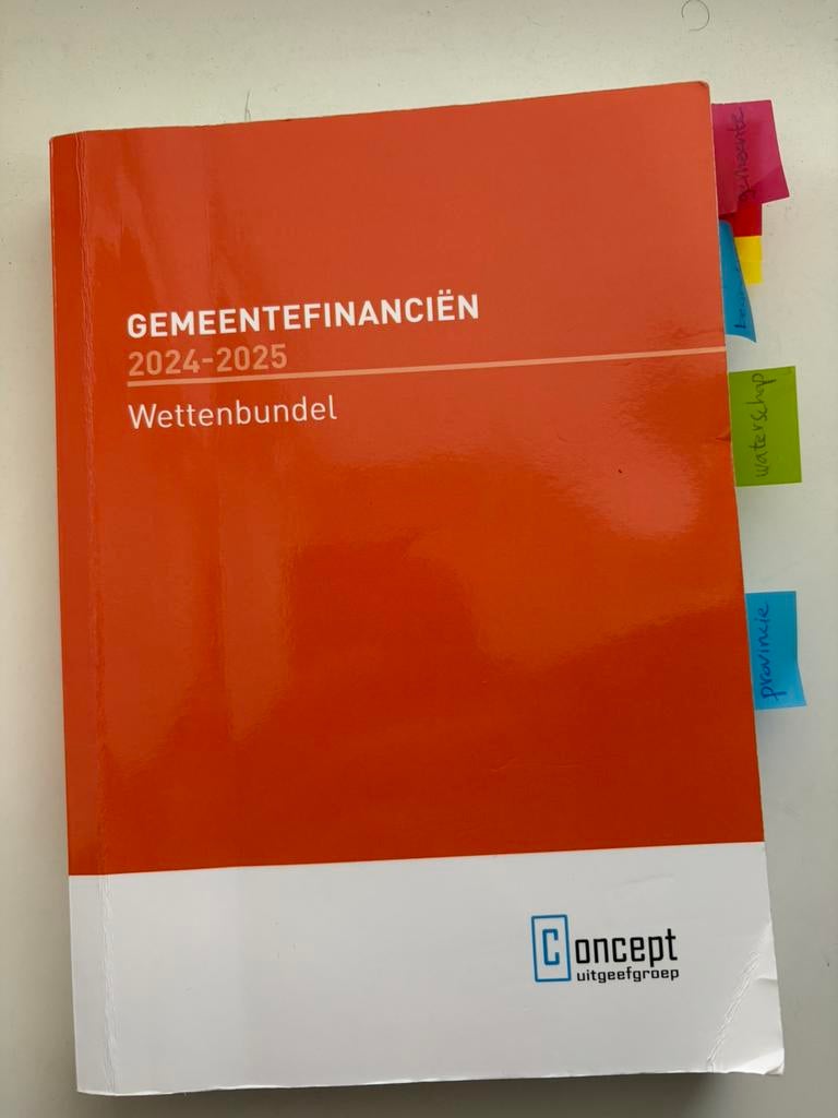 Gemeentefinanciën 2024-2025 Wettenbundel, Boeken, Ophalen of Verzenden, Gamma, Zo goed als nieuw, HBO