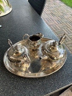 verzilverd thee service, Ophalen, Zilver