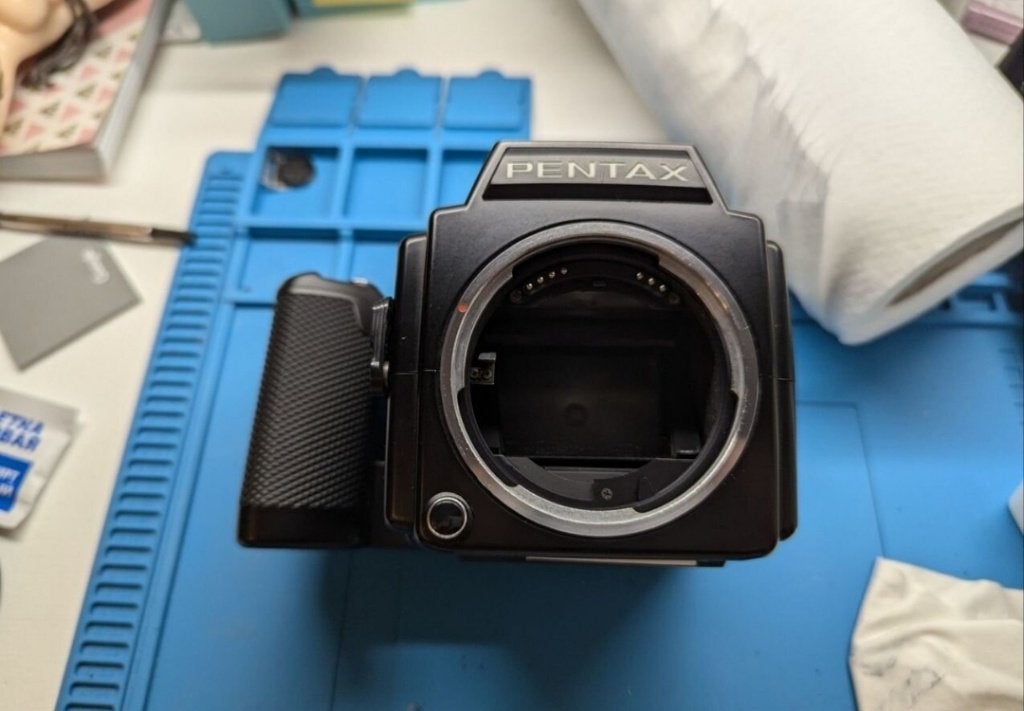 Pentax 645 middenformaatcamera, Ophalen of Verzenden, Zo goed als nieuw, Spiegelreflex, Pentax