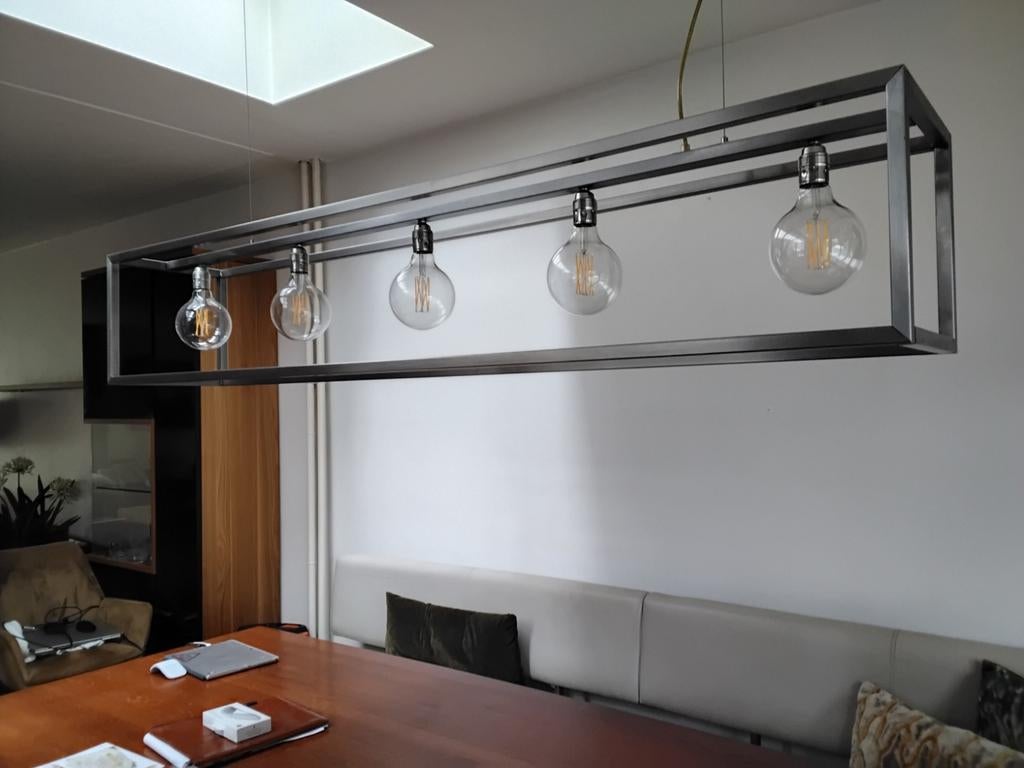 Moderne Eettafellamp - Industrieel Design MOET WEG, Huis en Inrichting, Lampen | Hanglampen, Ophalen, Gebruikt, Modern, Industrieel