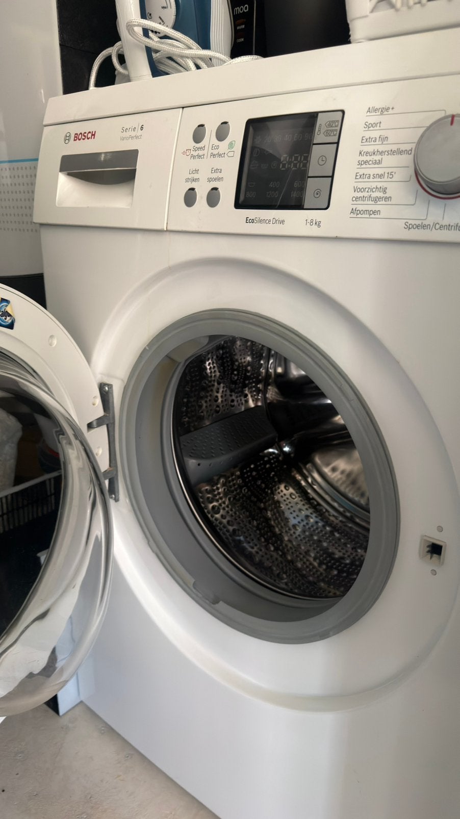 Wasmachine bosch serie 6 vario perfect, Witgoed en Apparatuur, Ophalen, Zo goed als nieuw, 1200 tot 1600 toeren, Minder dan 85 cm
